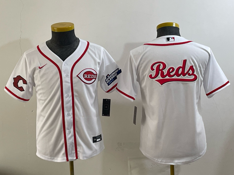 Youth Cincinnati Reds Blank white 2025 Nike MLB Jersey 011->youth mlb jersey->Youth Jersey